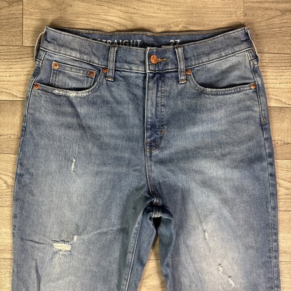 J. Crew Classic Straight Leg High Rise Medium Wash Jeans sz 27 - Picture 3 of 7